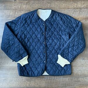 Vintage 60’s Workrite Insulated Work Jacket M Flame Resistant Navy Blue Quilted